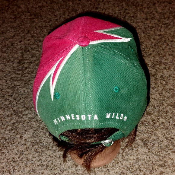 Vtg NHL Minnesota Wild Embroidered Red Green Cream Strapback Hat OS - Picture 5 of 10